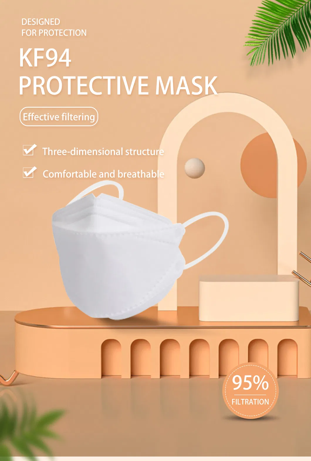 Factory Sales Beautiful Fish Shaped Kf94 Protective Mask for Adults