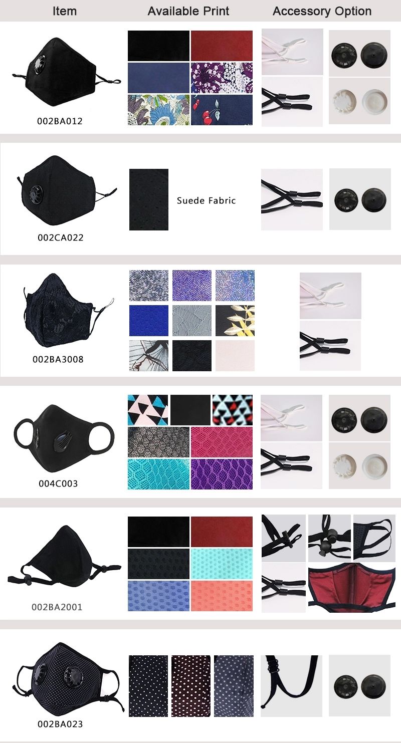 Fashion Face Mask Reusable Mask Fashion Reusable Custom Cotton Face Fabric Cloth Mask Washable Covers 2-Ply Face Mask