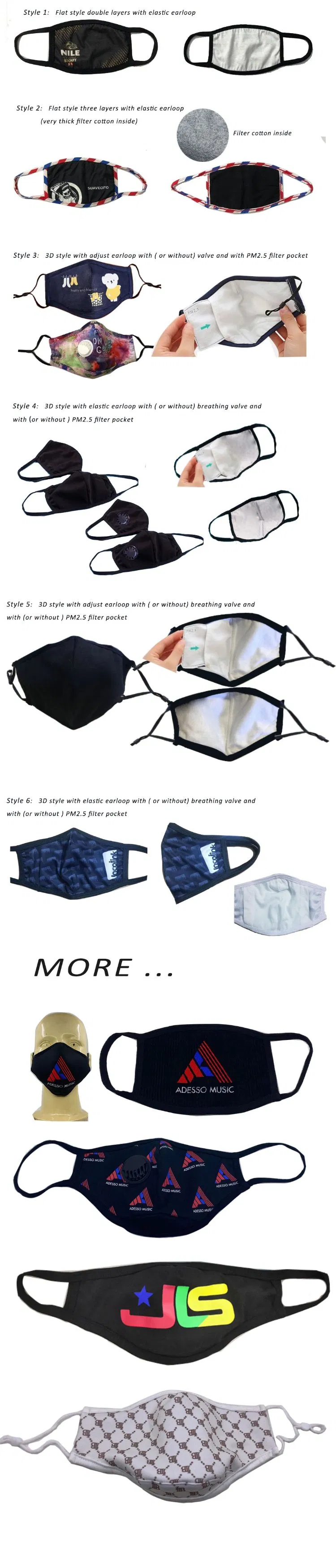 Fashion Washable Anti Smog Pollution Pm 2.5 Cotton Dust Mask