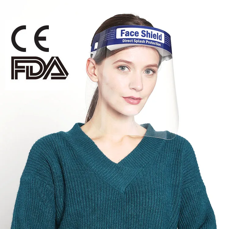 Fast Shipping Wholesale Cheap Price Disposable HD Clear Transparent Plastic Adjustable Headband Prevent Droplets Safety Anti-Fog Eye Protective Full Face Shield