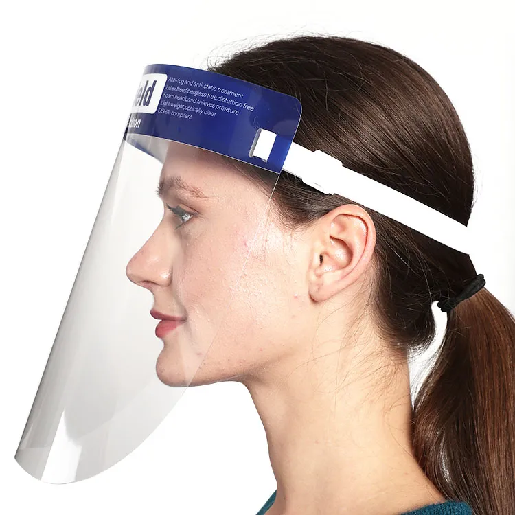 Fast Shipping Wholesale Cheap Price Disposable HD Clear Transparent Plastic Adjustable Headband Prevent Droplets Safety Anti-Fog Eye Protective Full Face Shield