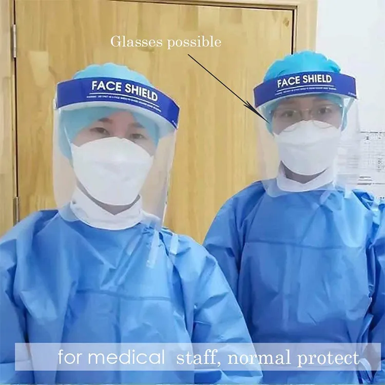 Fast Shipping Wholesale Cheap Price Disposable HD Clear Transparent Plastic Adjustable Headband Prevent Droplets Safety Anti -Fog Eye Protective Full Face Shield