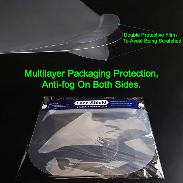 Fast Shipping Wholesale Cheap Price Disposable HD Clear Transparent Plastic Adjustable Headband Prevent Droplets Safety Anti-Fog Eye Protective Full Face Shield