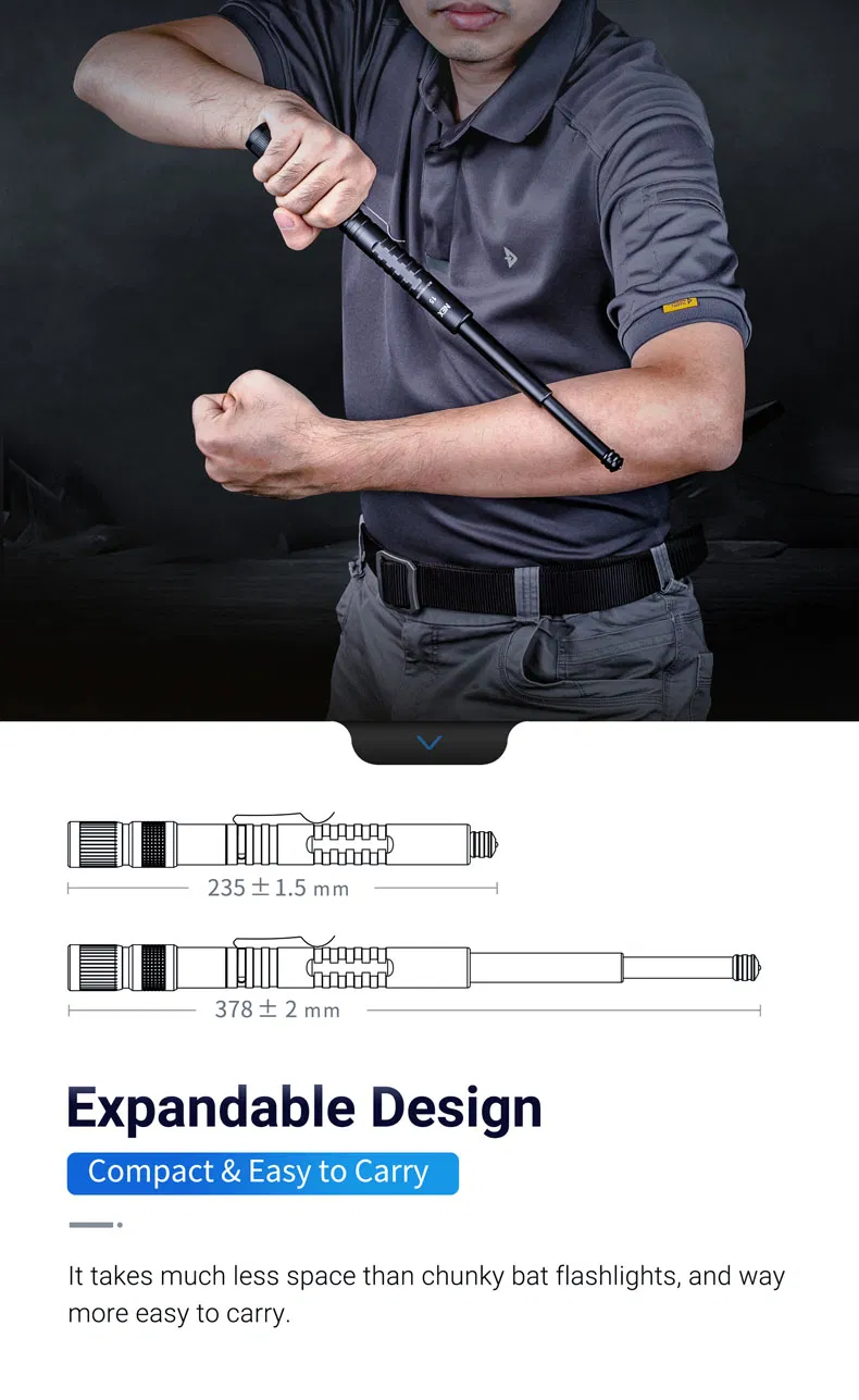 Flash Light Baton N15L Nex Baton Steel Self Protection Gear