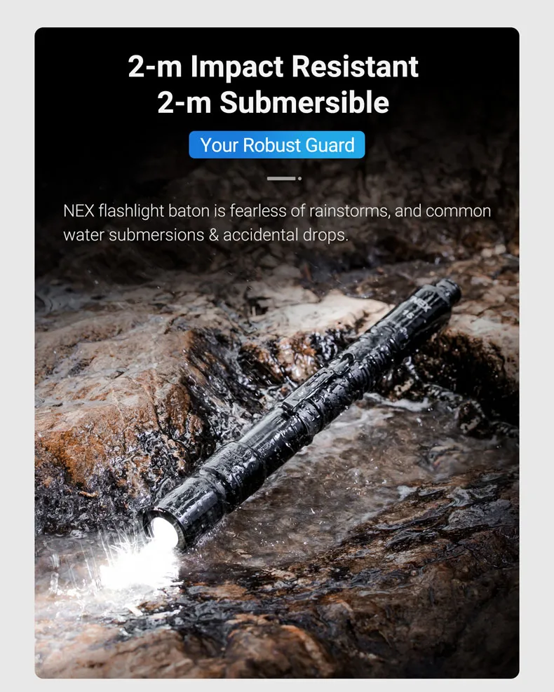 Flash Light Baton N15L Nex Baton Steel Self Protection Gear
