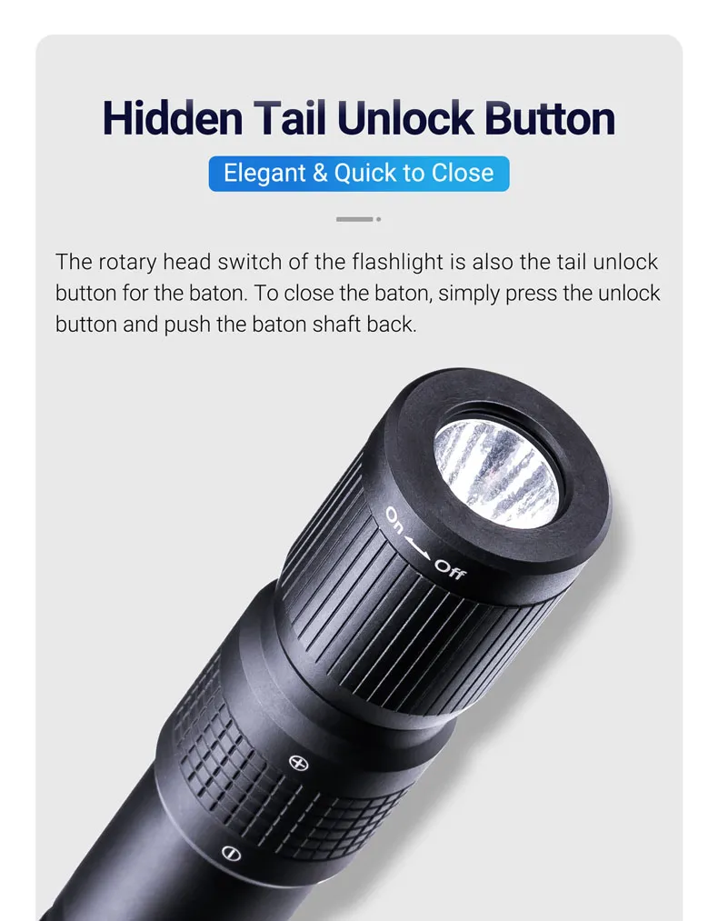 Flash Light Baton N15L Nex Baton Steel Self Protection Gear