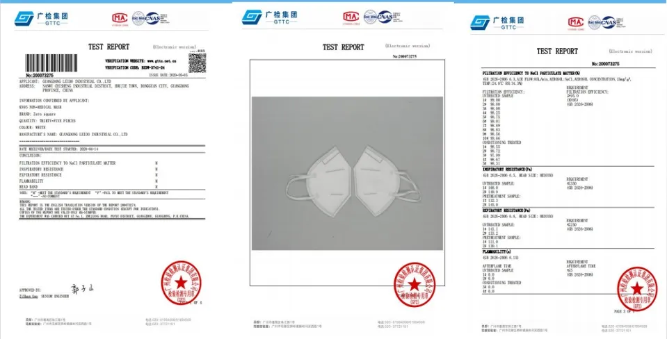 GB2626-2006/En149: 2001 Standard KN95 Respirator Disposable Civilian Protective Folding Dust Face Mask with Breathing Valve