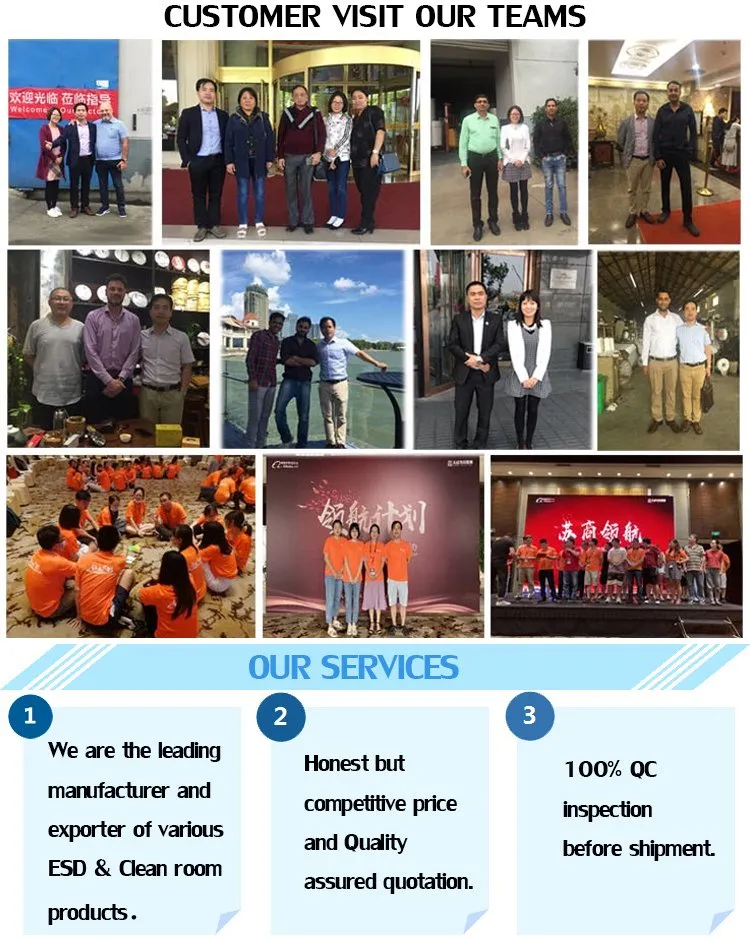 Good Sale 5mm Stripe Polyester Cleanroom Workwear Antistatic Cleanroom Smock