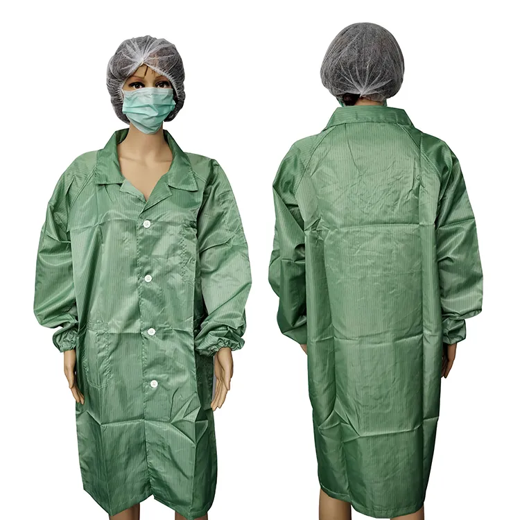 Good Sale 5mm Stripe Polyester Cleanroom Workwear Antistatic Cleanroom Smock