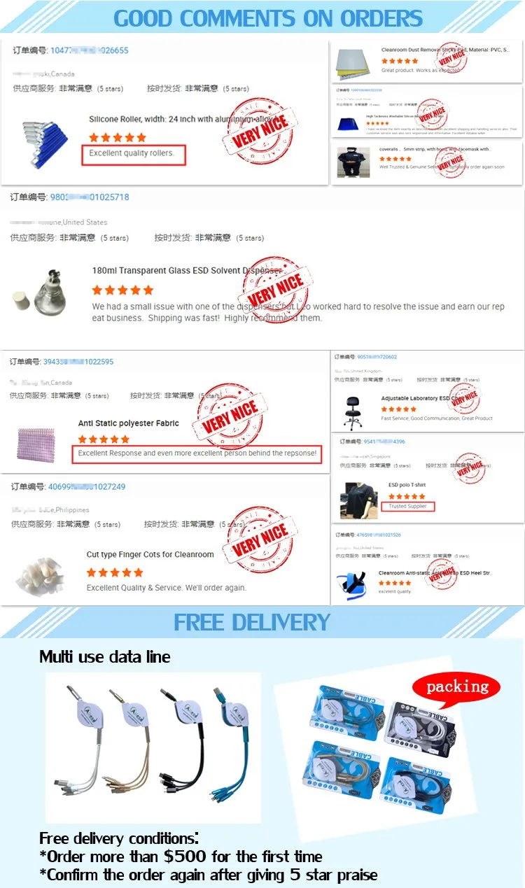 Good Sale 5mm Stripe Polyester Cleanroom Workwear Antistatic Cleanroom Smock