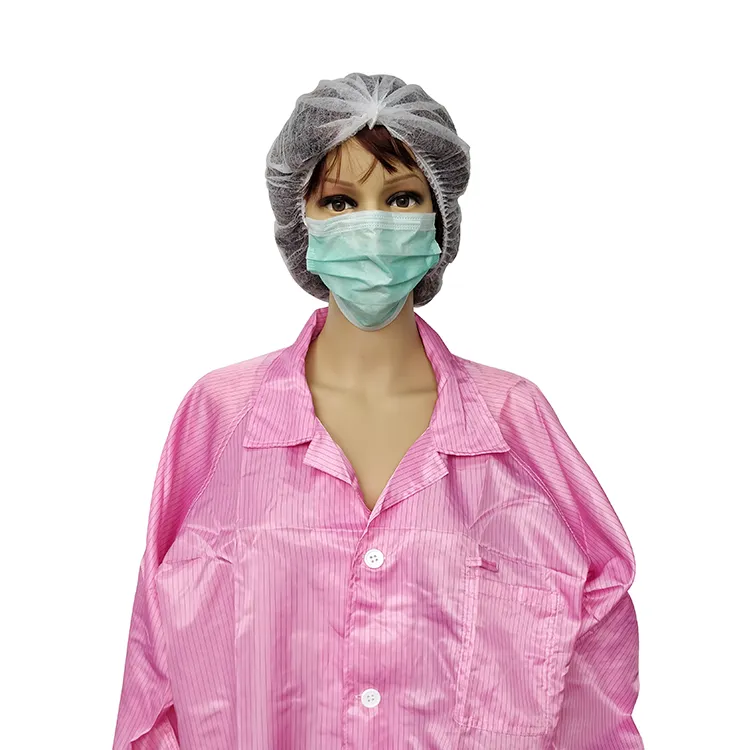 Good Sale 5mm Stripe Polyester Cleanroom Workwear Antistatic Cleanroom Smock
