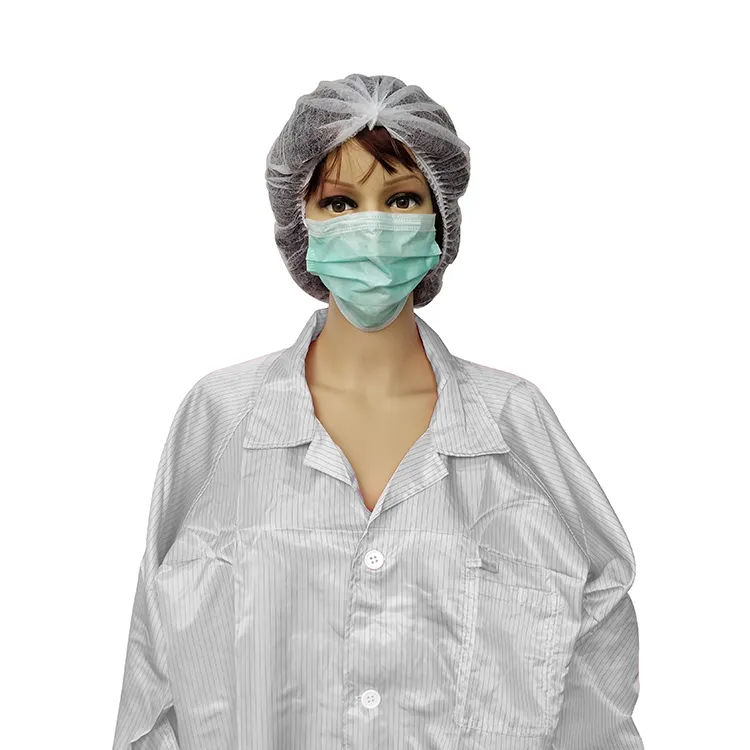 Good Sale 5mm Stripe Polyester Cleanroom Workwear Antistatic Cleanroom Smock