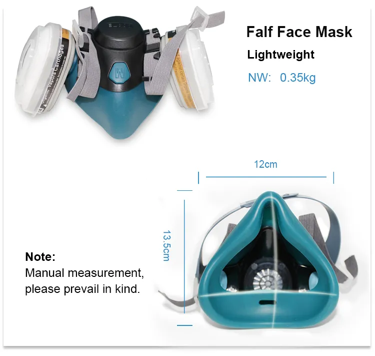 Half Face Paint Spray Respirator Anti-Dust Reusable Mask