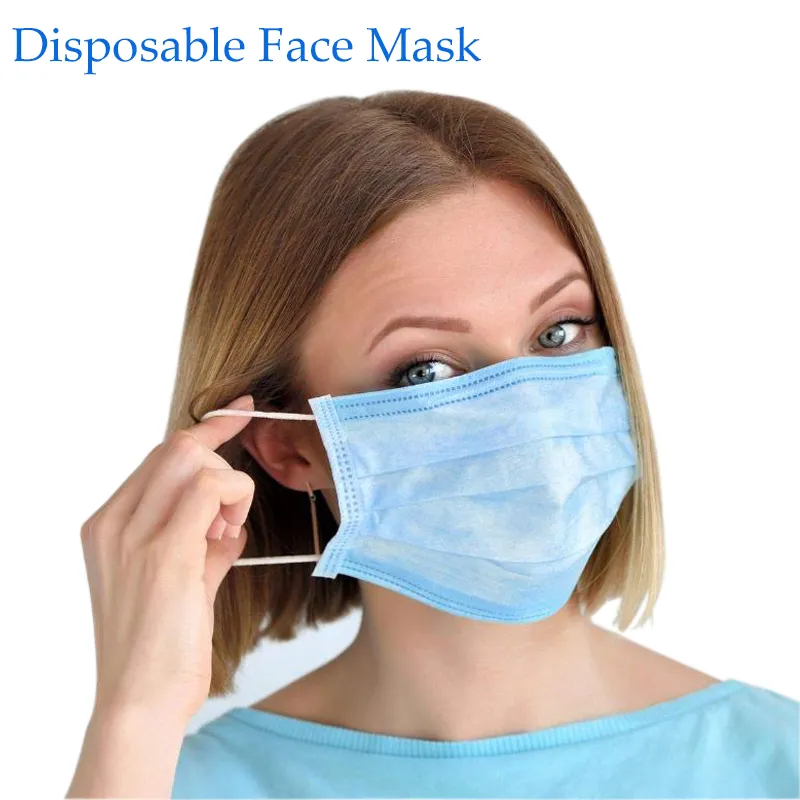 Hot Sale Adult Respirator Custom 3 Ply Non Woven Protective Disposable Face Mask