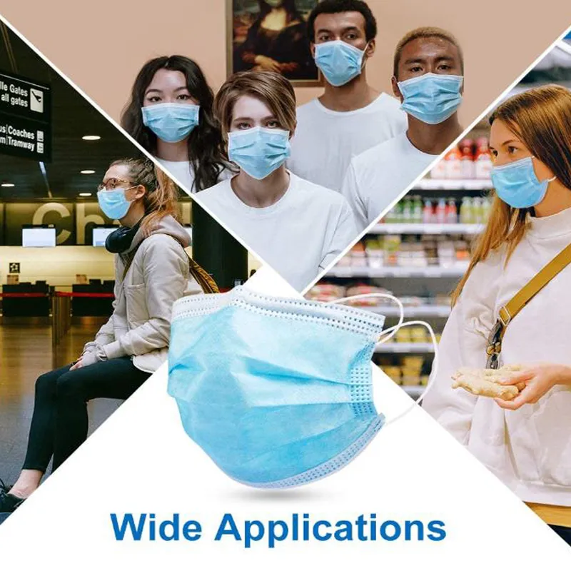 Hot Sale Adult Respirator Custom 3 Ply Non Woven Protective Disposable Face Mask