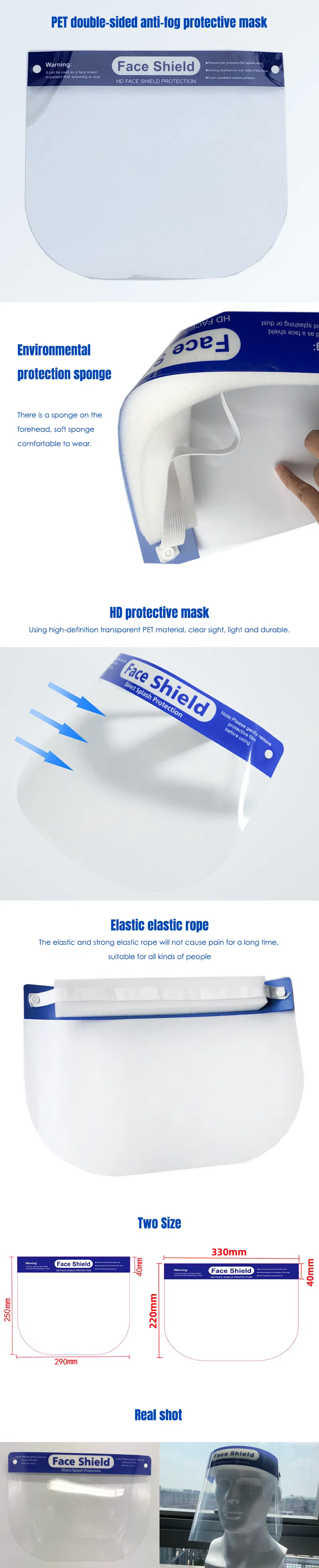 Hot Sale Clear Plastic Protective Face Shield Visors Price