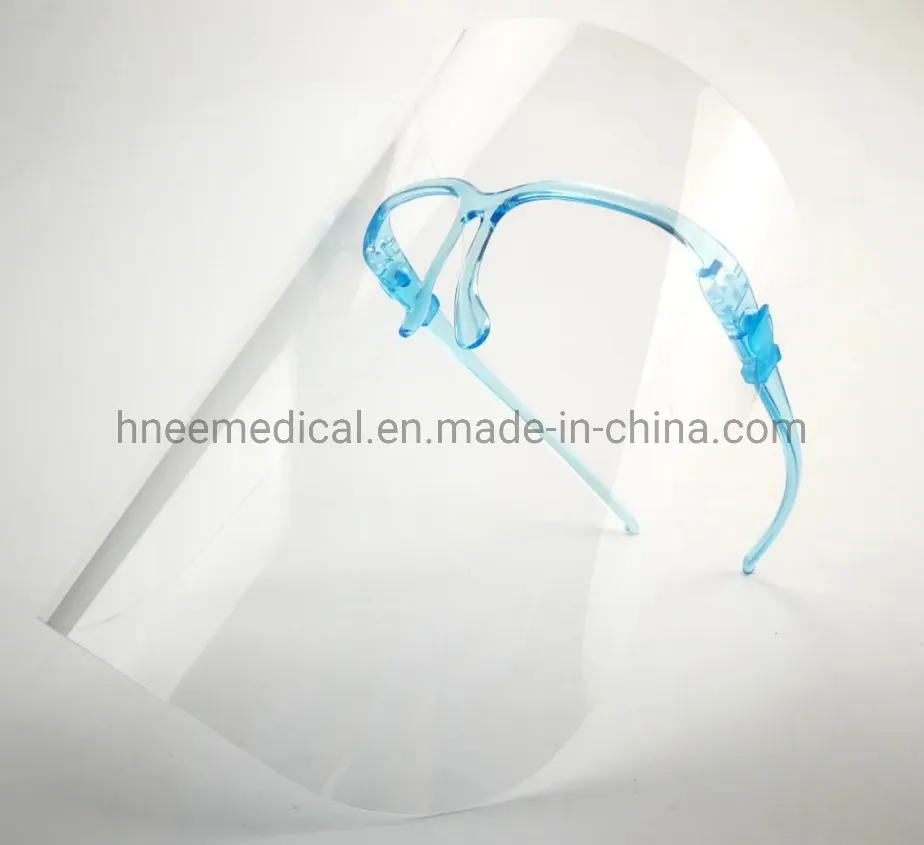 Hot Sale Clear Transparent Anti Fume Splash Fog Reusable Safety Kitchen Plastic Protective Face Shield with Glasses Frame