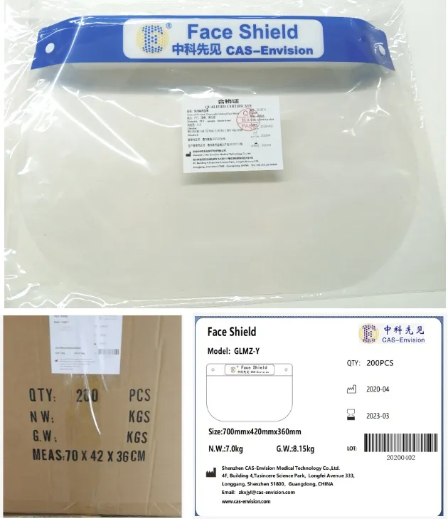 Hot Sale Factory Stock Transparent Full Face Protective Visor Face Shield