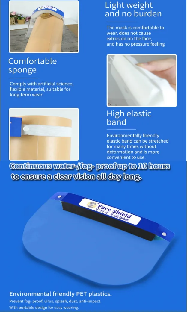 Hot Sale Factory Stock Transparent Full Face Protective Visor Face Shield