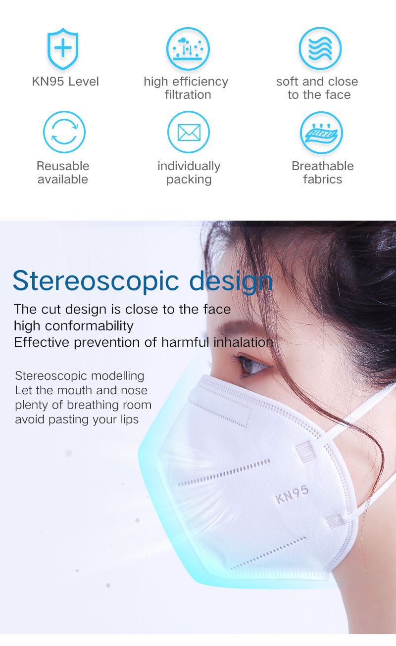 Hot Sale Ffp2 Kn95 Protective Mask Disposable Face Mask 
