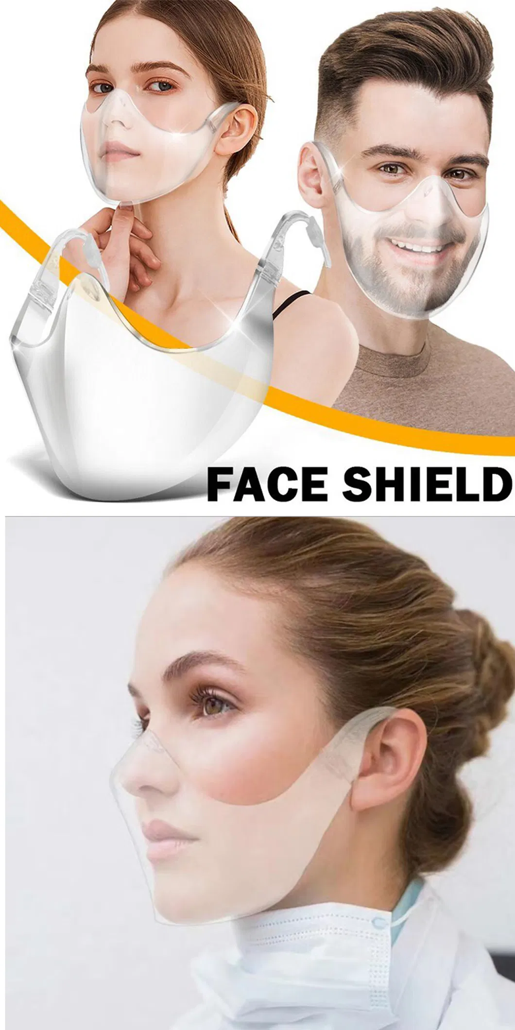 Hot Sale Mask 100% Clear Transparent Face Shield Fashion Full Anti Fog Acrylic Face Shield