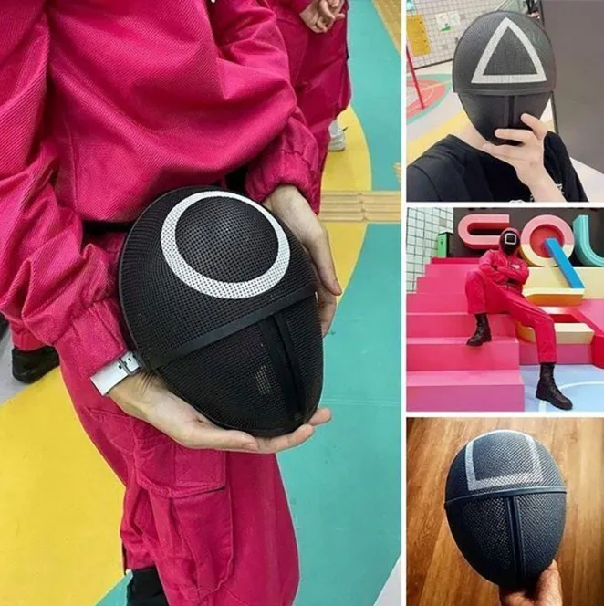 Hot Sale Squid Game Cosplay Mask Korea Teleplay Mask Squid Game Halloween Cosplay Soldier Mask