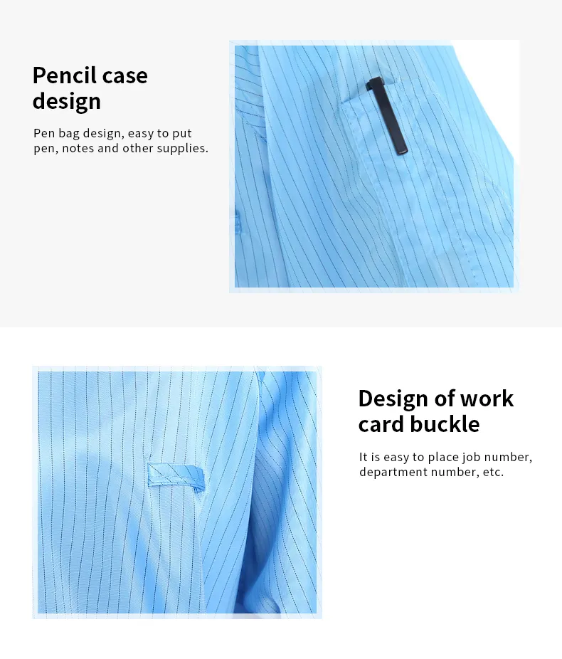 Hot Selling Dust-Free Work Antistati Cleanroom Working Smock