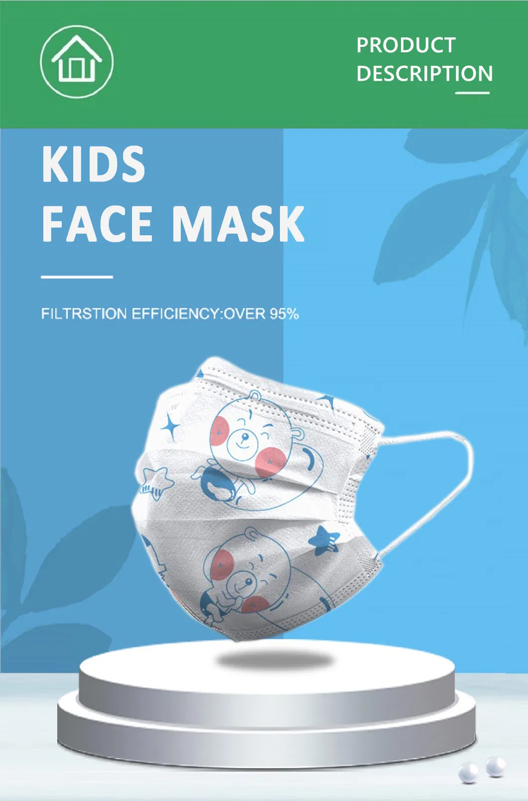 Hot Selling Hello Kitty 3 Ply Disposable Non-Woven Protective Children Kids Face Masks Child Safety Use