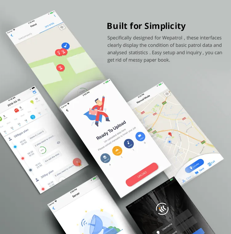 Jwm Wepatrol GPRS Guard Tour Patrol Management System Phone APP