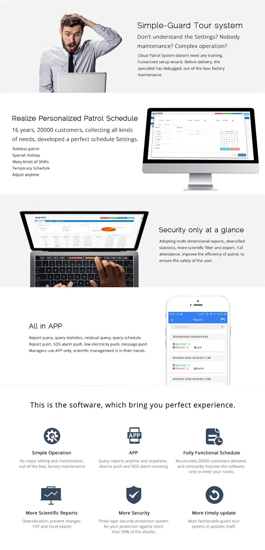 Jwm Wepatrol GPRS Guard Tour Patrol Management System Phone APP
