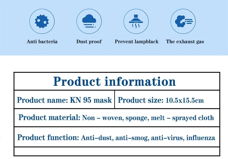 Kn 95 Civil Care Folded Face Mask N95 FFP1 FFP2 Mouth Muffle Pm2.5