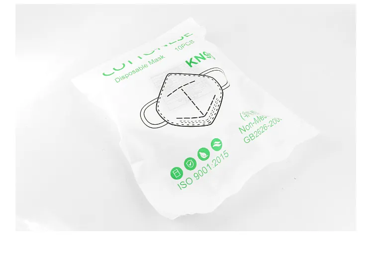 KN95 White Color Disposable Mask with English Packing