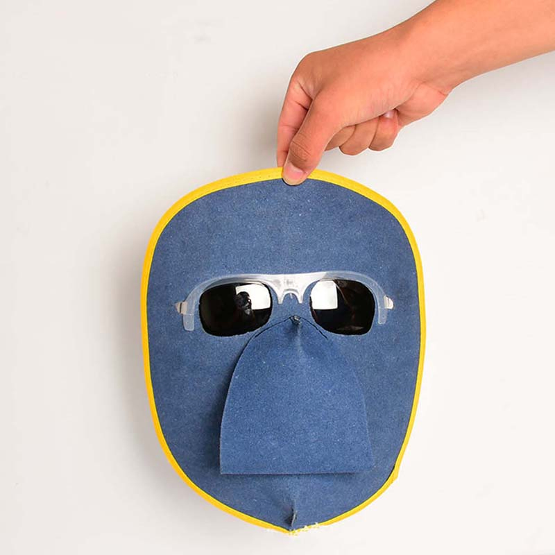 Leather Suede Full Face Safety Protection Mask Protects The Face
