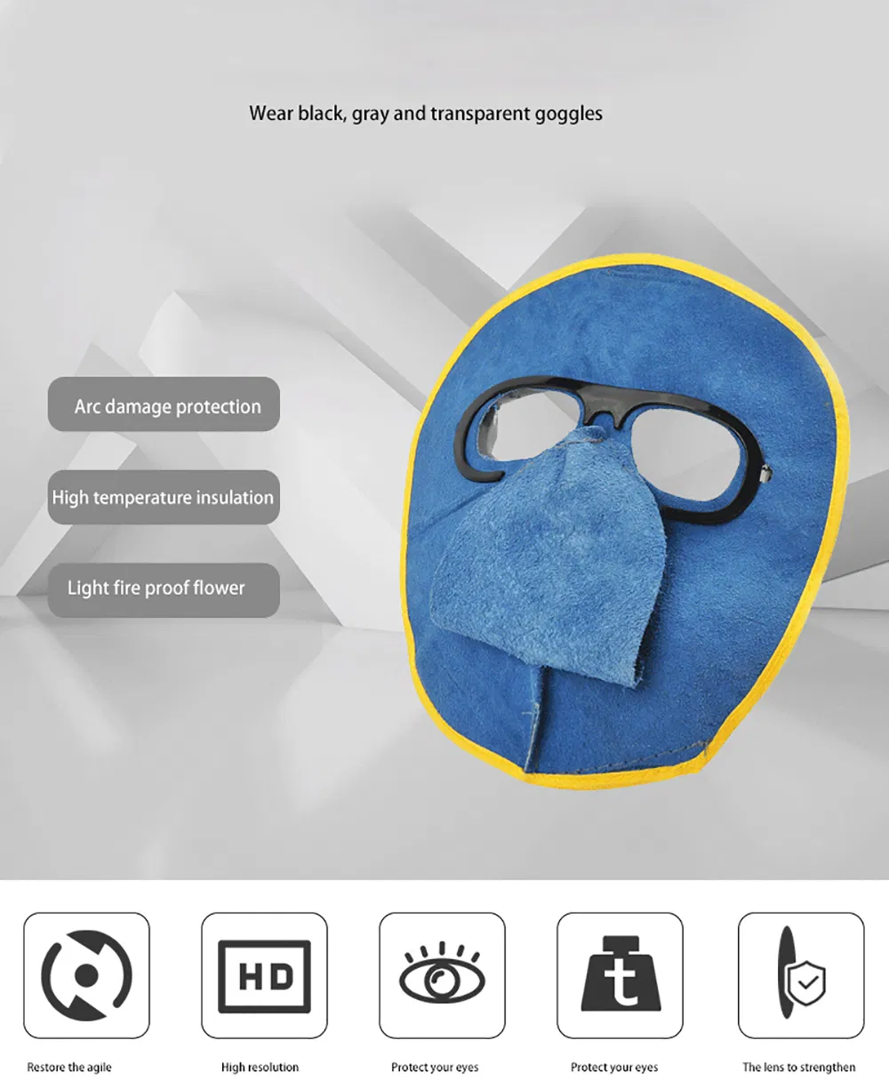 Leather Suede Full Face Safety Protection Mask Protects The Face