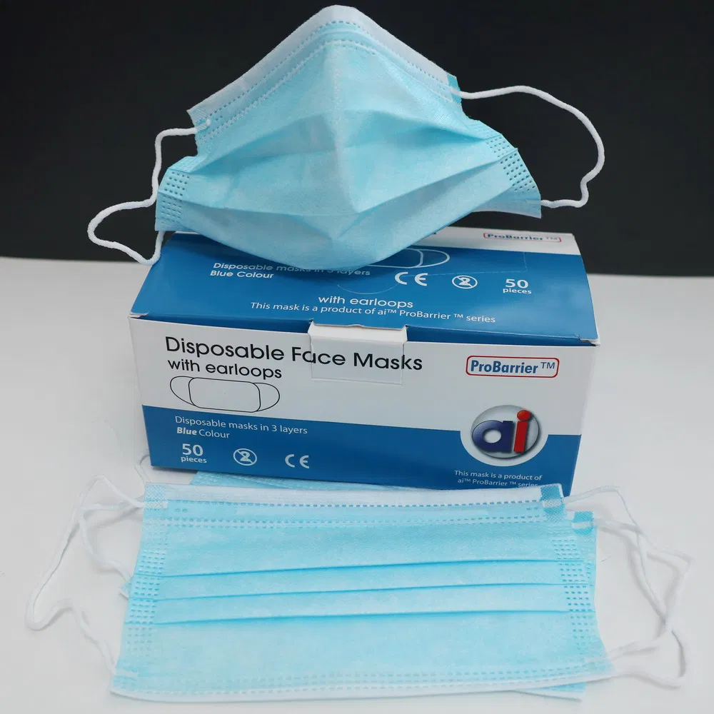 Manufacture Face Mask Disposable Procedure 3 Ply Earloop Face Mask