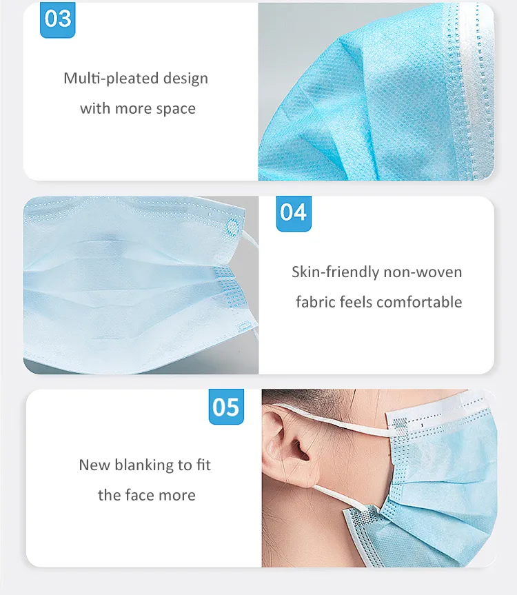 Manufacturer 3 Ply Earloop Face Mask Disposable Face Mask