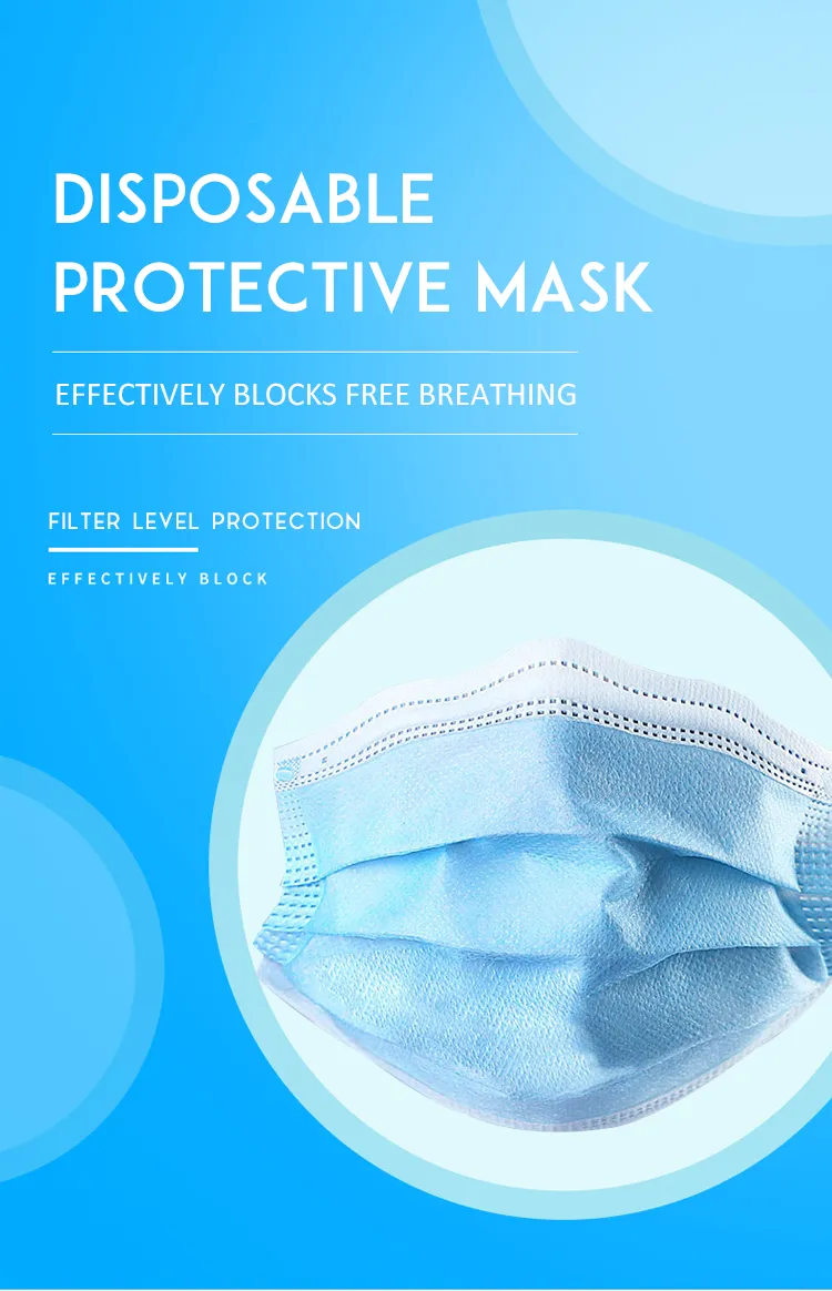 Manufacturer 3 Ply Earloop Face Mask Disposable Face Mask