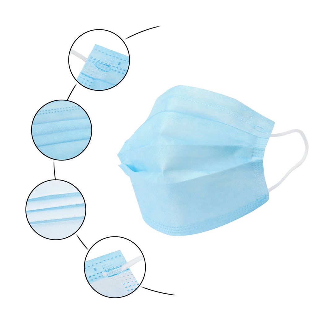 Manufacturer Disposable 3 Ply Mask Waterproof Anti Virus Mouth Nose Dental Face Mask