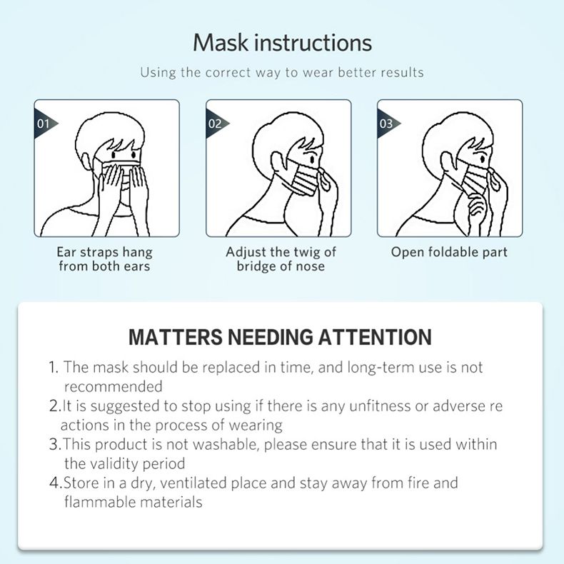 Manufacturer Disposable 3 Ply Mask Waterproof Anti Virus Mouth Nose Dental Face Mask