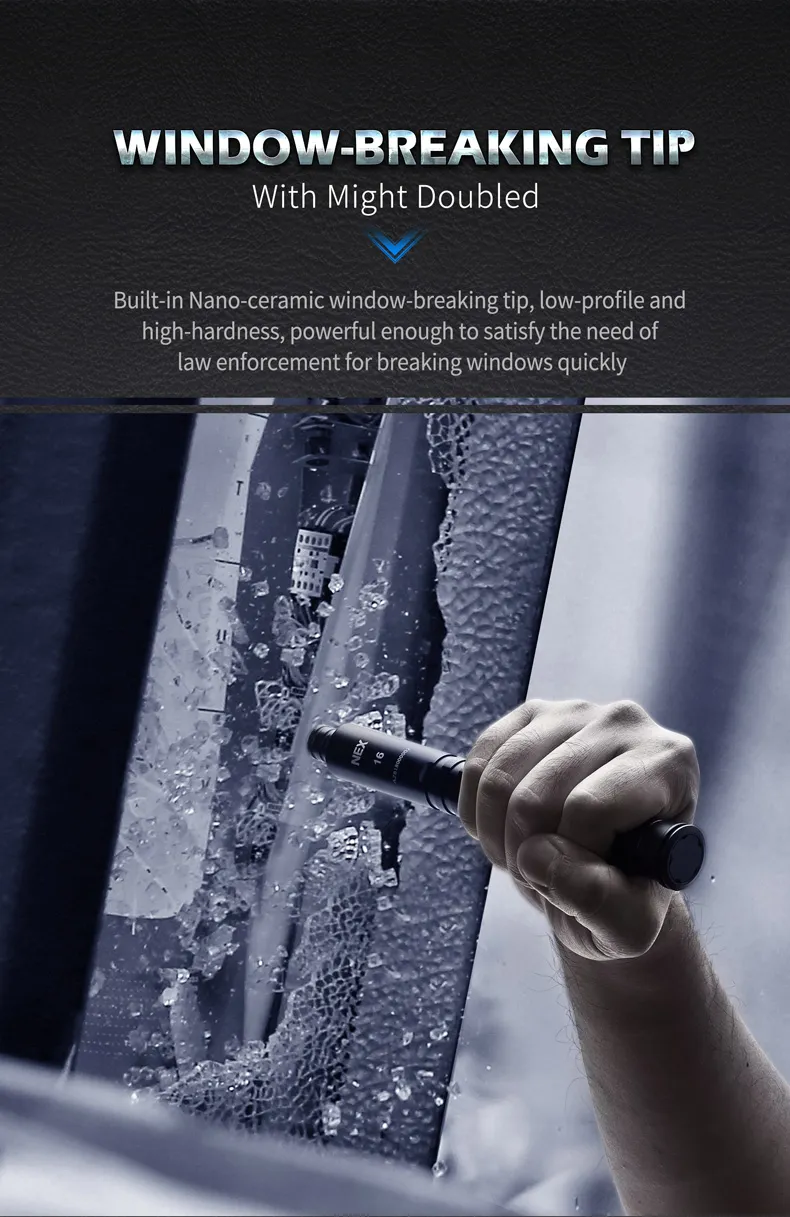 Nex Walker N16 Self Defence Baton Steel with Glass Breaker Tip EDC Baton