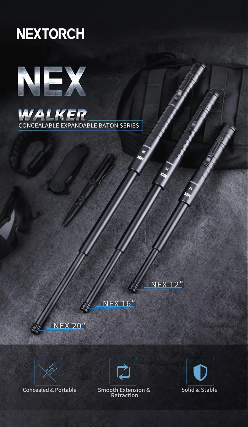 Nex Walker N16 Self Defence Baton Steel with Glass Breaker Tip EDC Baton