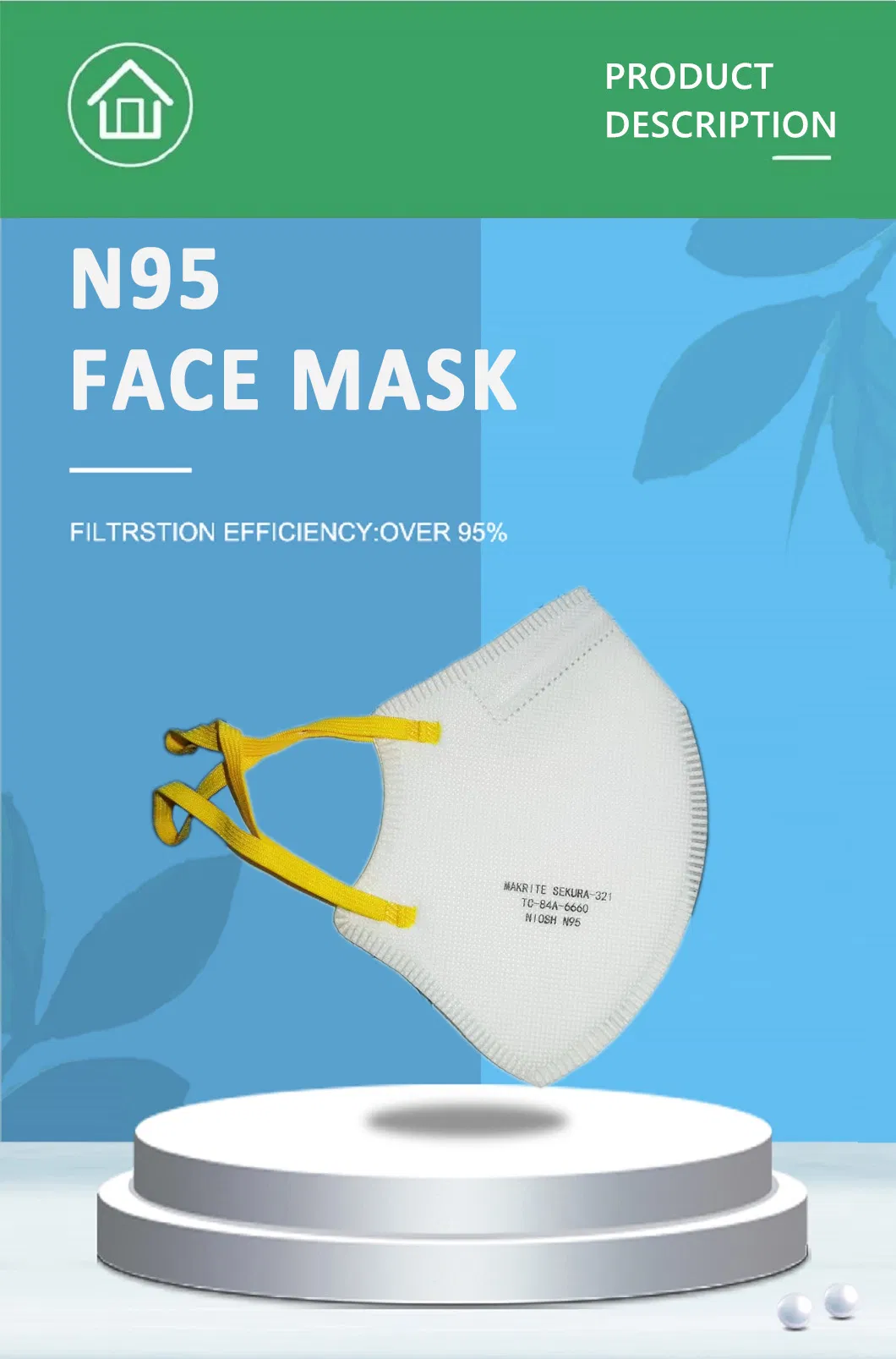 Niosh N95 Self-Suction Filter Particulate Respirator Masks of En149: 2001 +A1: 2009