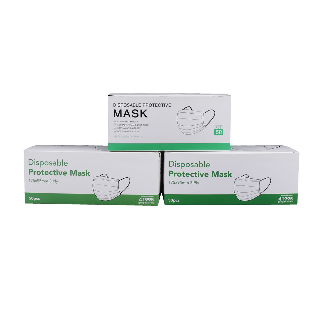 OEM 3ply High Quality Disposable PP Nonwoven Breathable Protective Face Dusk Mask