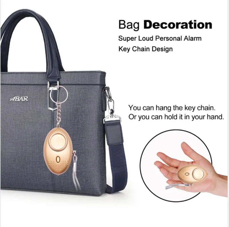 Personal Alarms USB Rechargeable Security Alarm Keychain with LED Lights Emergency Self Defense Safety Siren