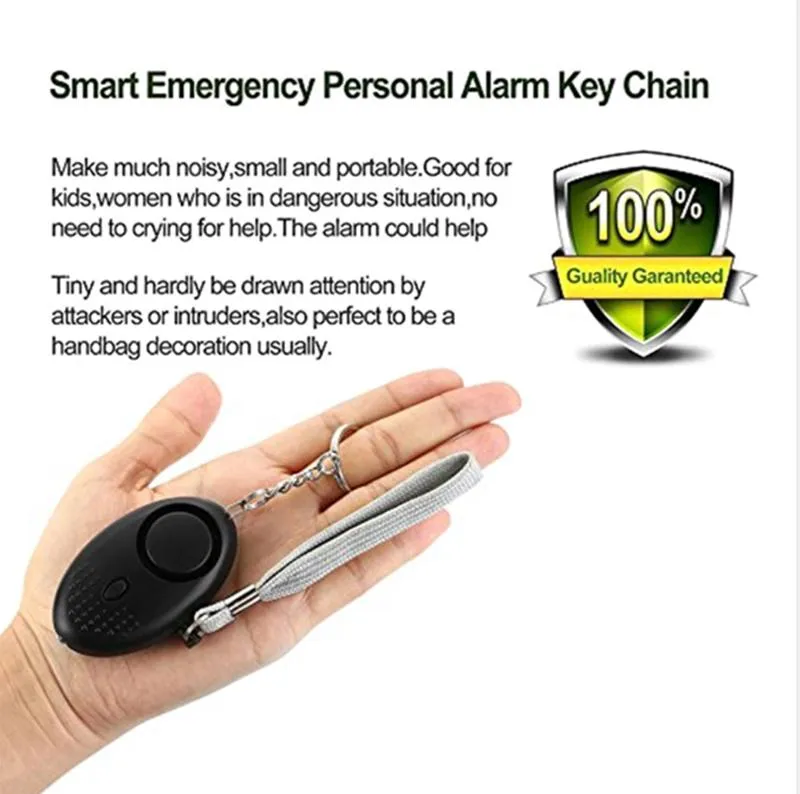 Personal Alarms USB Rechargeable Security Alarm Keychain with LED Lights Emergency Self Defense Safety Siren