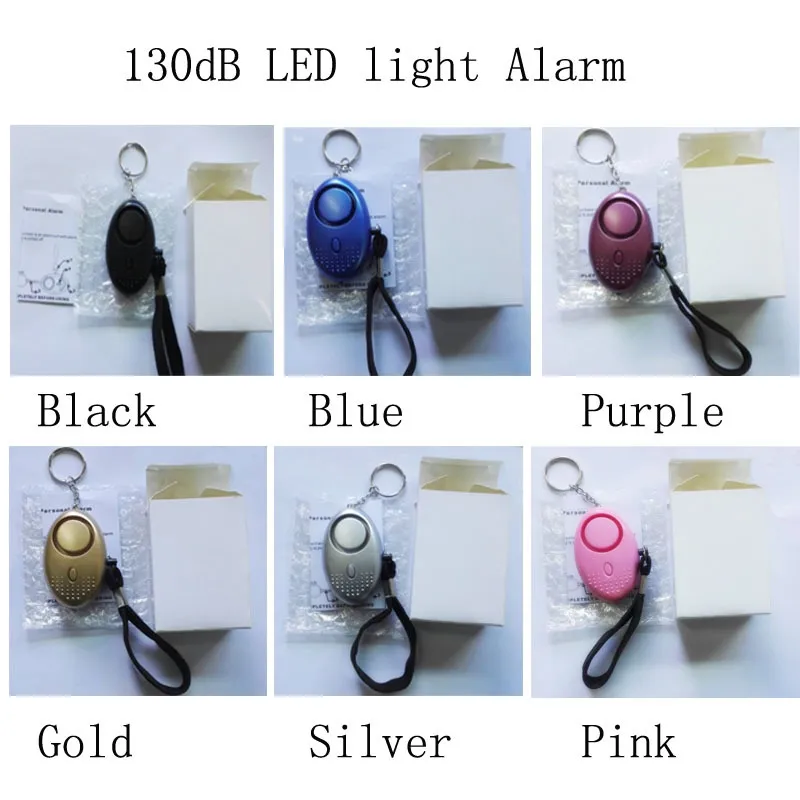 Personal Alarms USB Rechargeable Security Alarm Keychain with LED Lights Emergency Self Defense Safety Siren