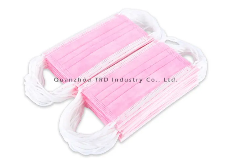 Pink Color Factory Price Disposable 3ply Face Mask Stock in Bulk