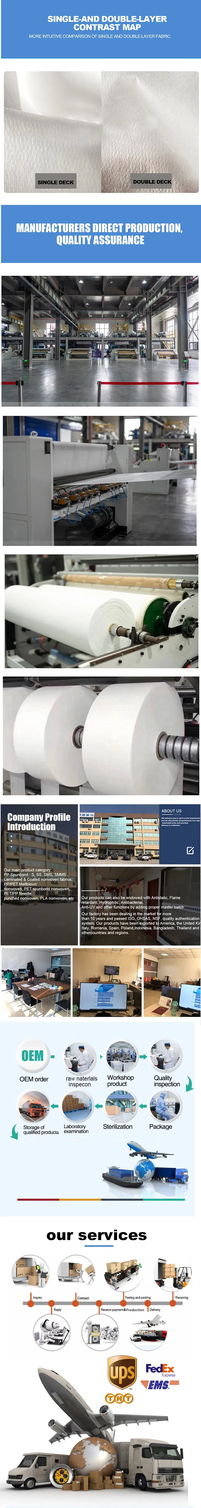 Plain Printed White Blue Customized Color Meltblown Nonwoven Fabric Price