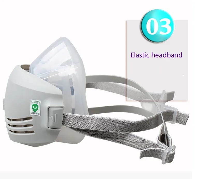 PPE-Plus Rubber/ Silicone White Half Dust Mask Anti Gas
