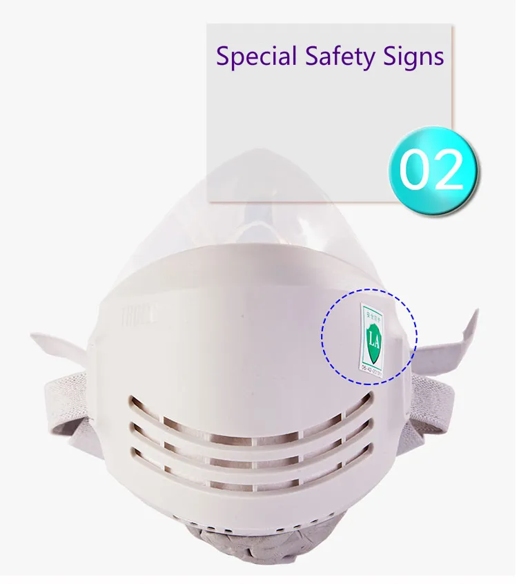 PPE-Plus Rubber/ Silicone White Half Dust Mask Anti Gas